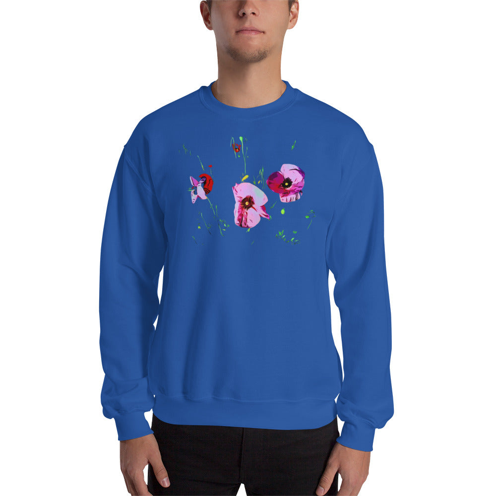 Field of Pink Poppy Flowers Unisex Sweatshirt