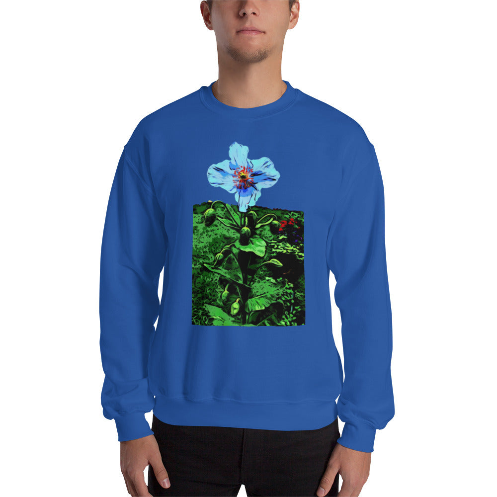 Blue Poppy Flower Unisex Sweatshirt