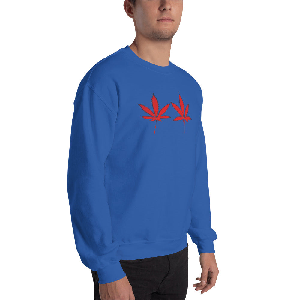 Red Leaves Cannabis Plant Unisex Sweatshirt