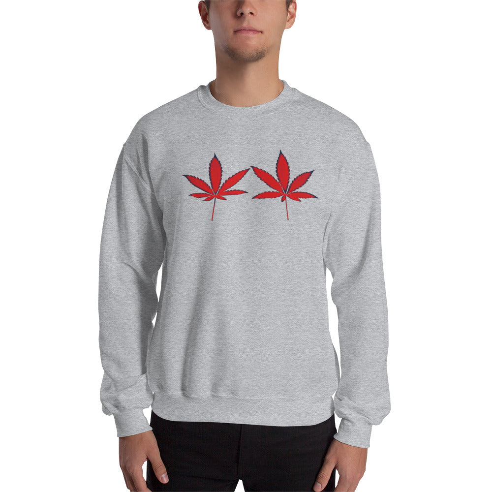 Red Leaves Cannabis Plant Unisex Sweatshirt