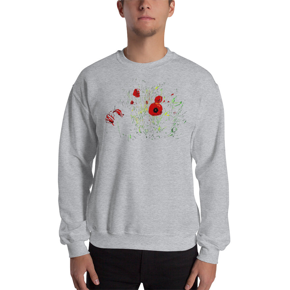 Field of Red Poppy Flowers Unisex Sweatshirt
