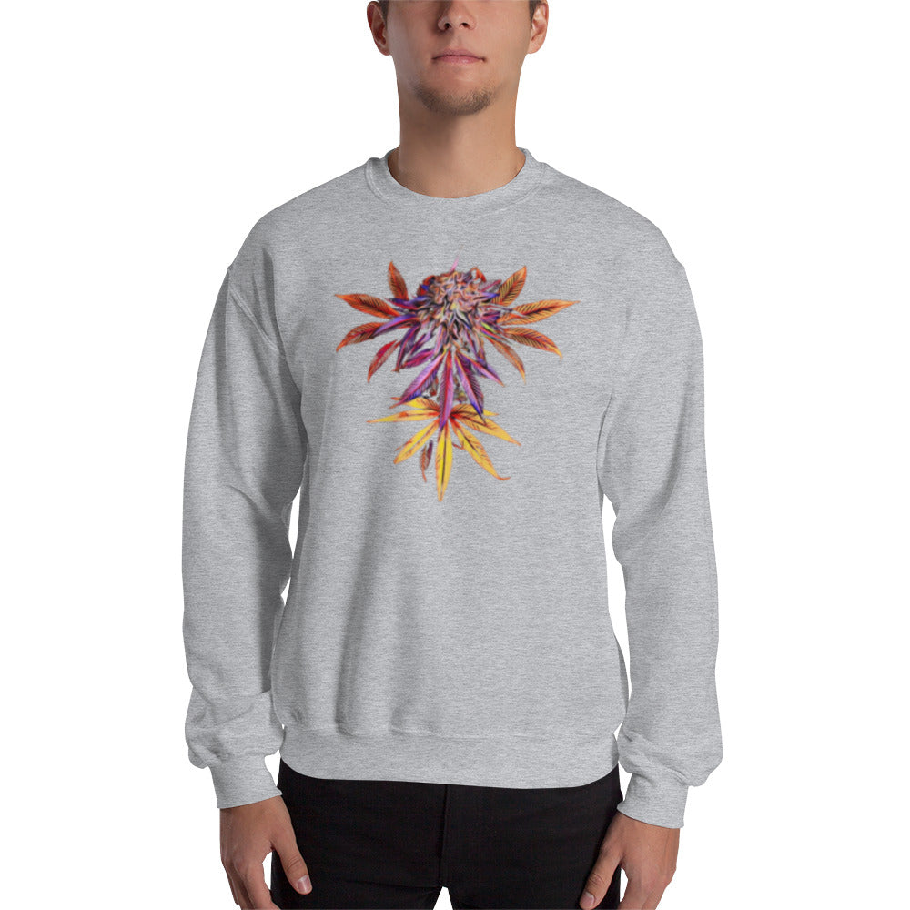 Faded Rainbow Cannabis Flower Unisex Sweatshirt
