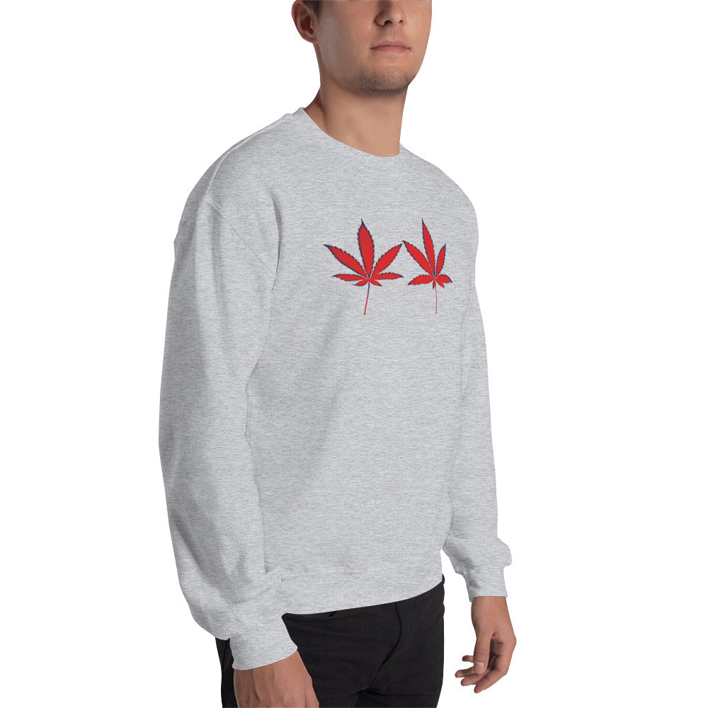 Red Leaves Cannabis Plant Unisex Sweatshirt