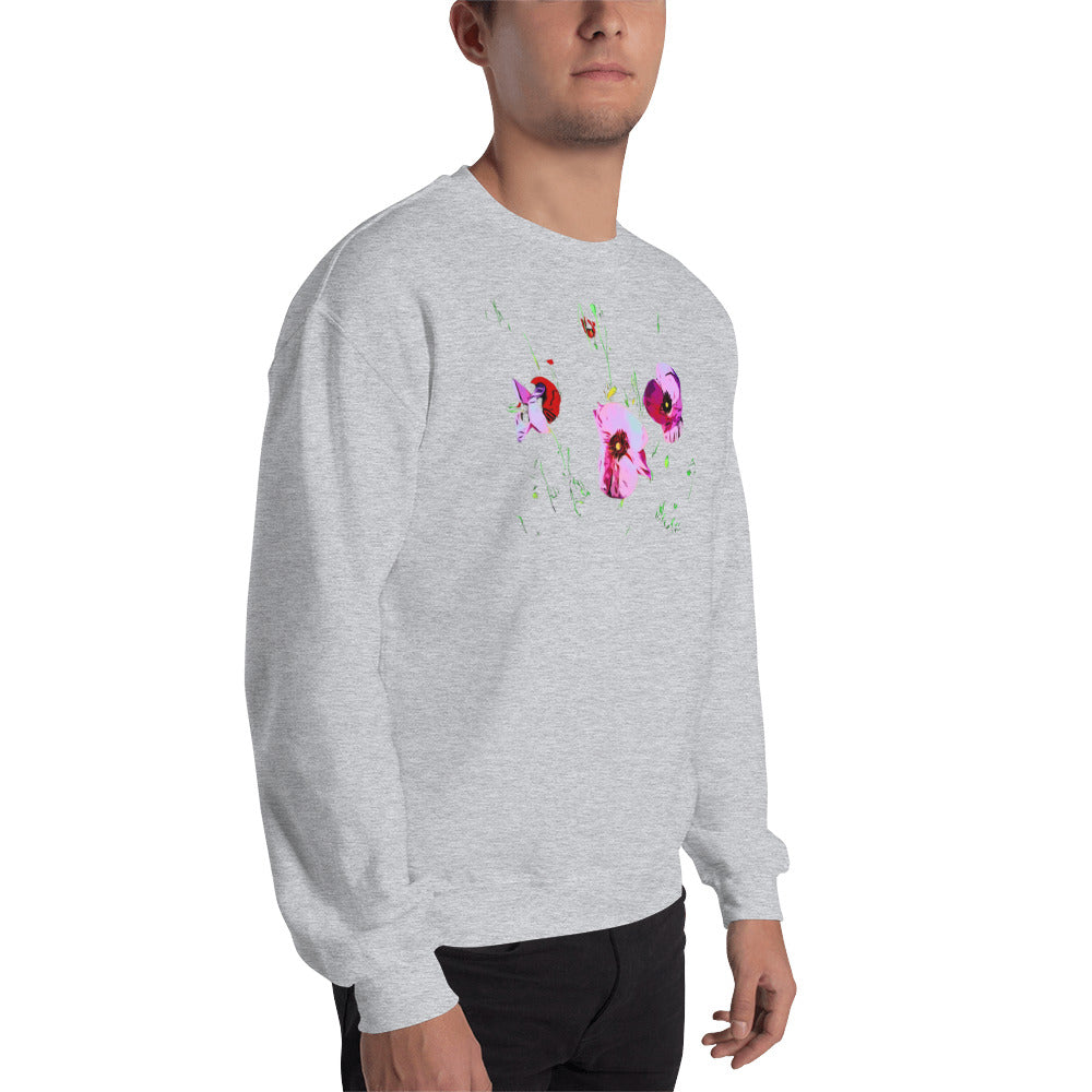 Field of Pink Poppy Flowers Unisex Sweatshirt