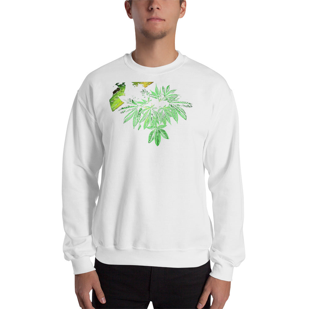 Sleeping Broad Leaf Cannabis Plant Unisex Sweatshirt