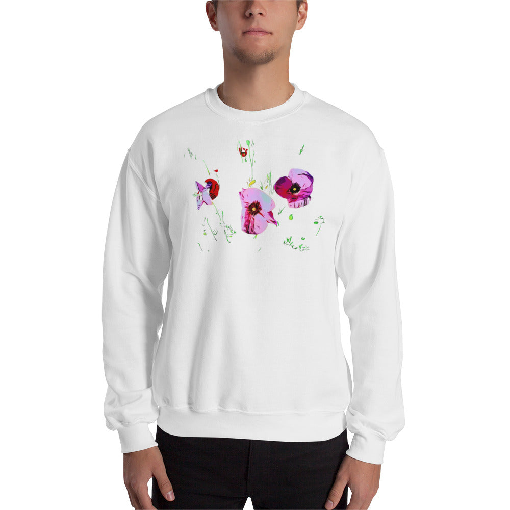 Field of Pink Poppy Flowers Unisex Sweatshirt