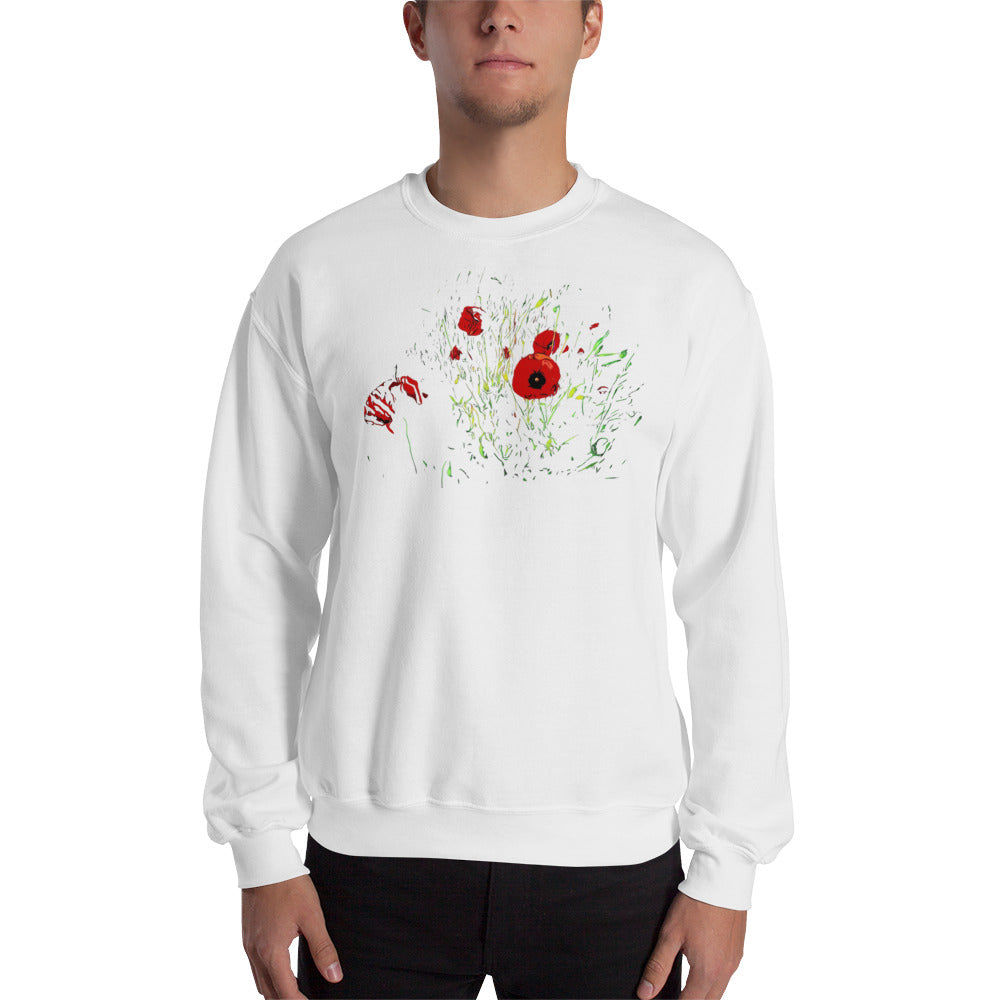 Field of Red Poppy Flowers Unisex Sweatshirt