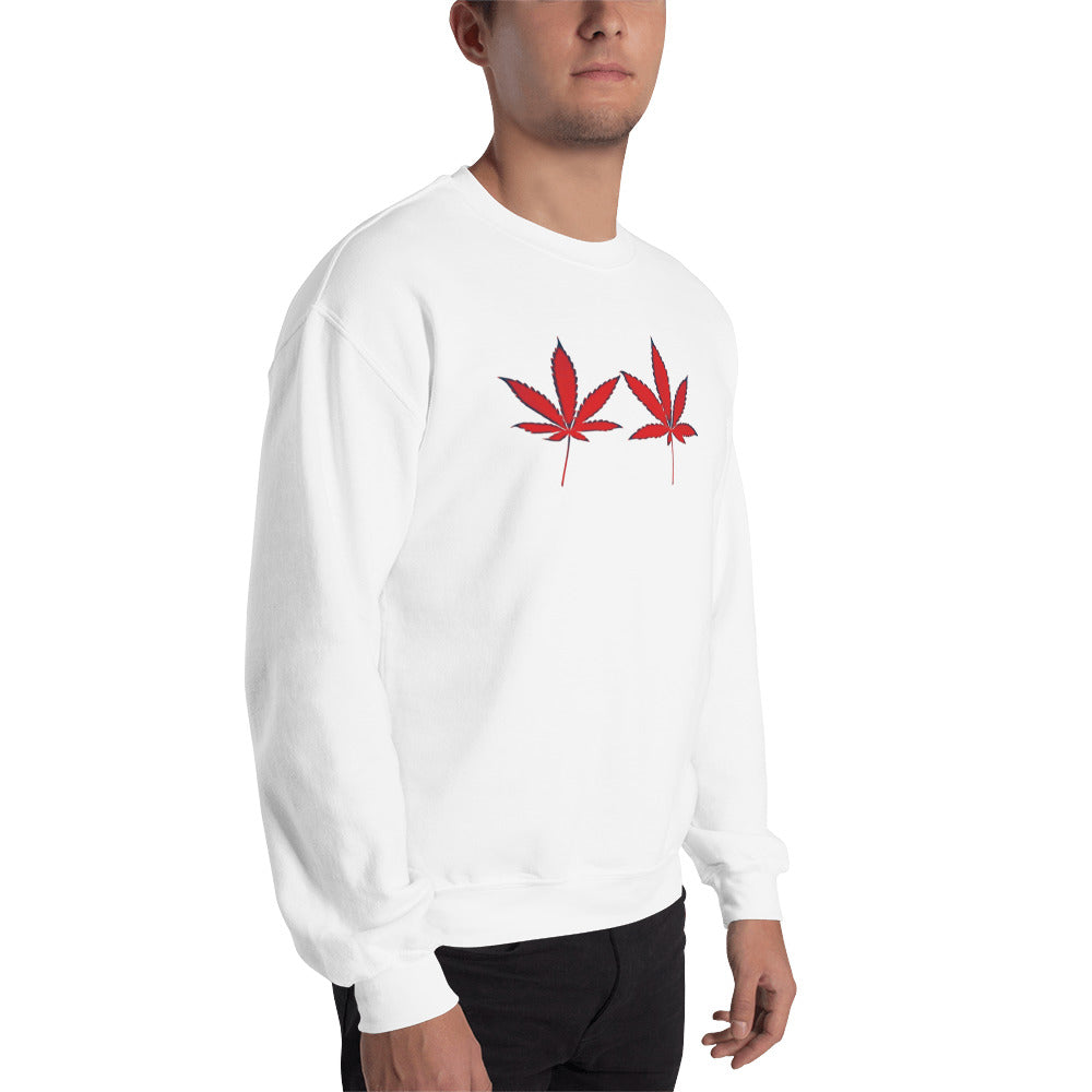 Red Leaves Cannabis Plant Unisex Sweatshirt