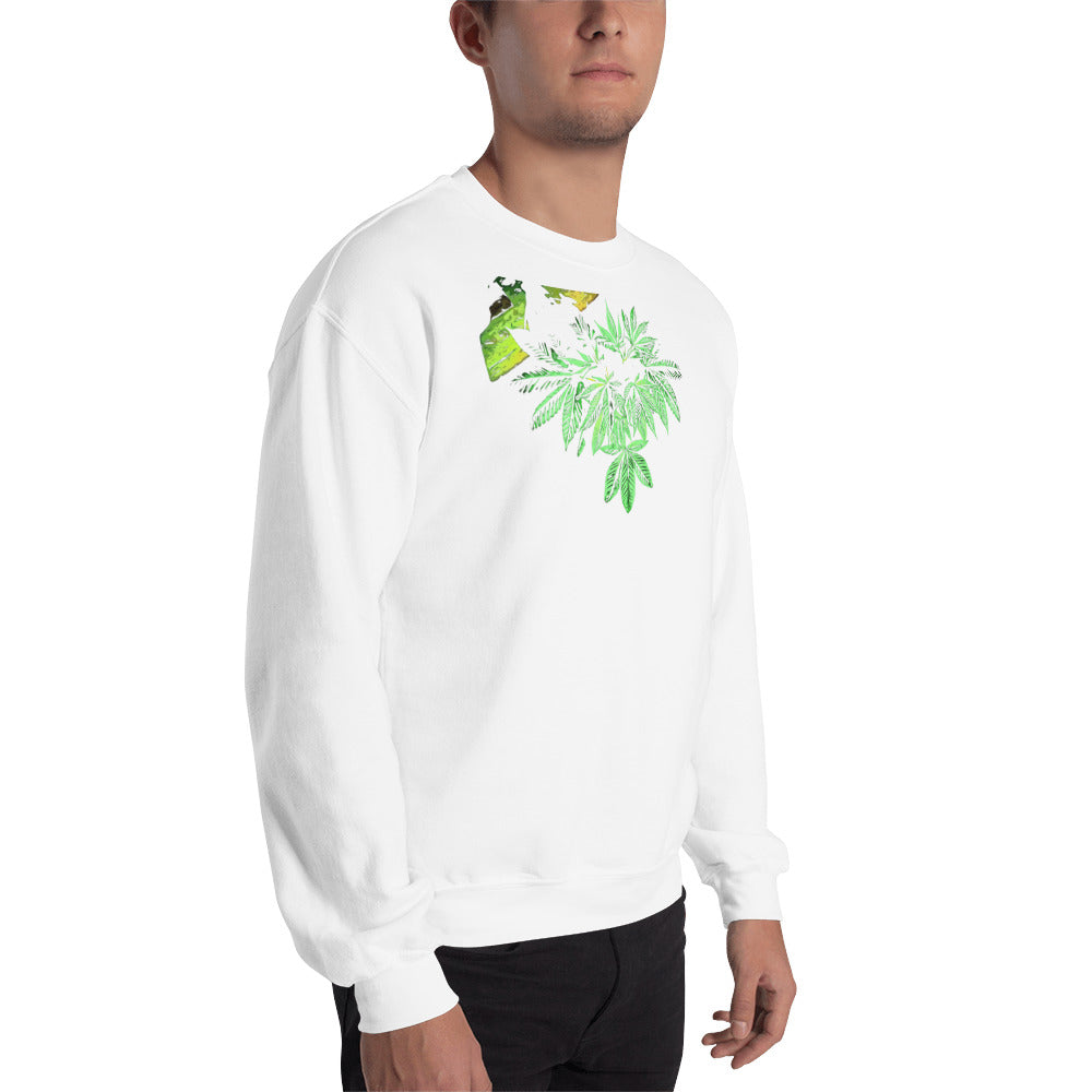 Sleeping Broad Leaf Cannabis Plant Unisex Sweatshirt