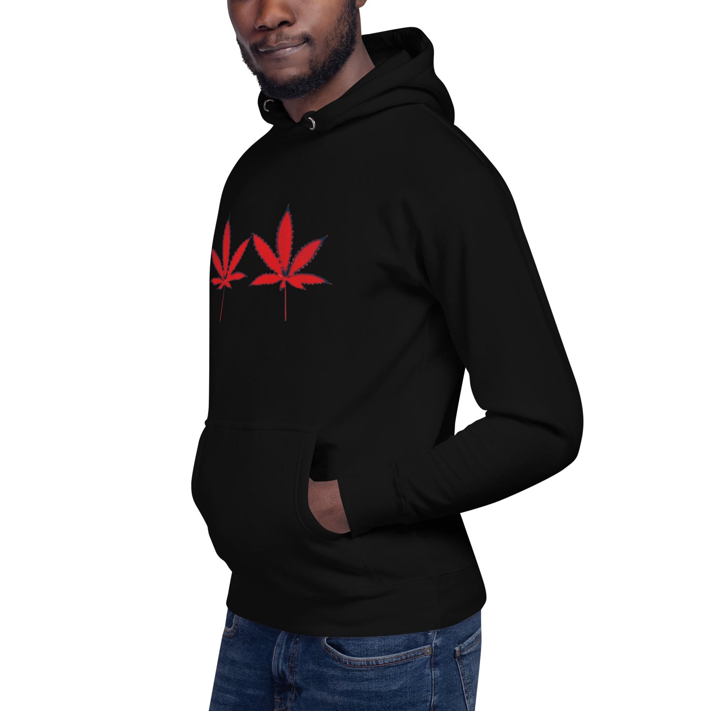 Red Cannabis Leaf Unisex Hoodie