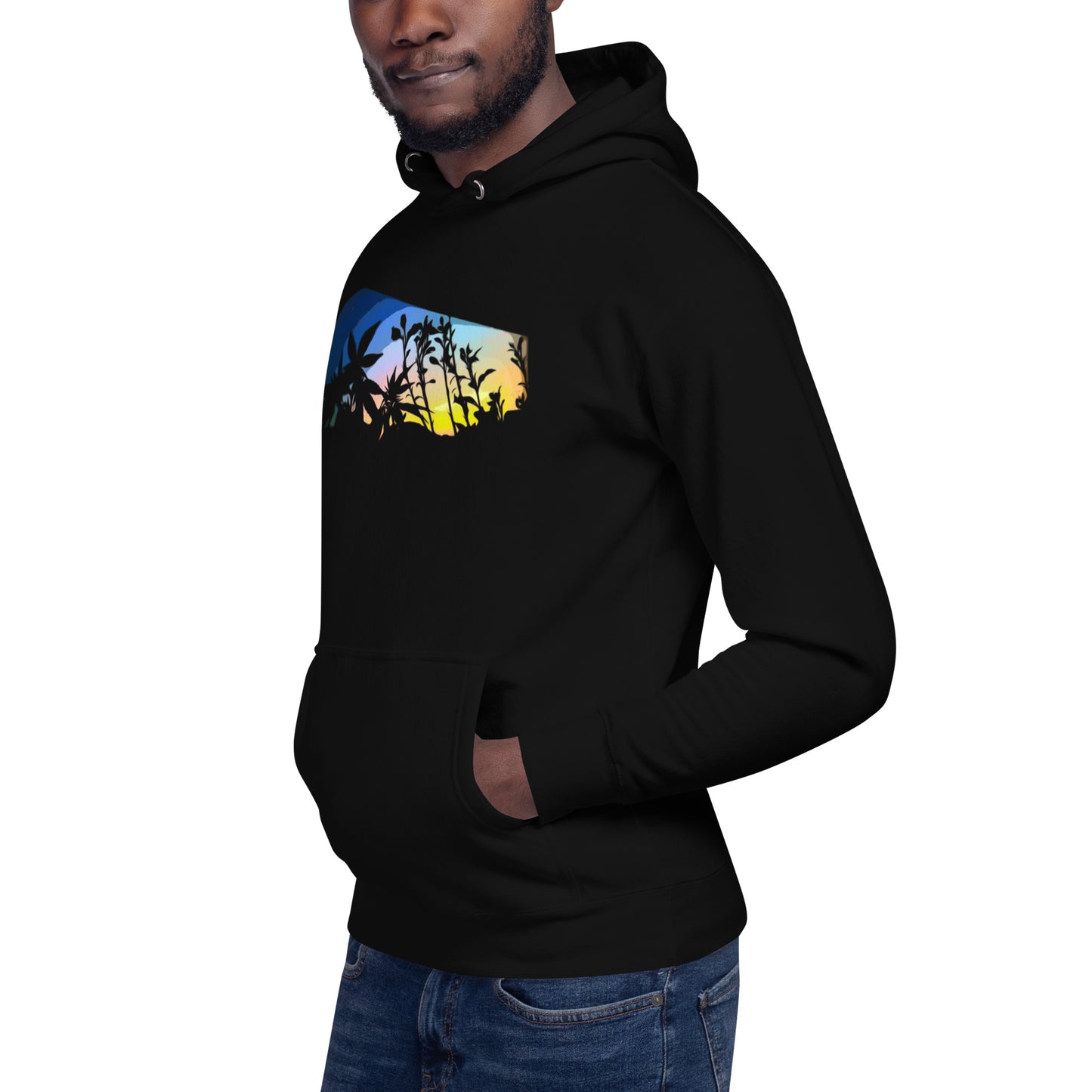 Cannabis and Starflower Moon Unisex Hoodie