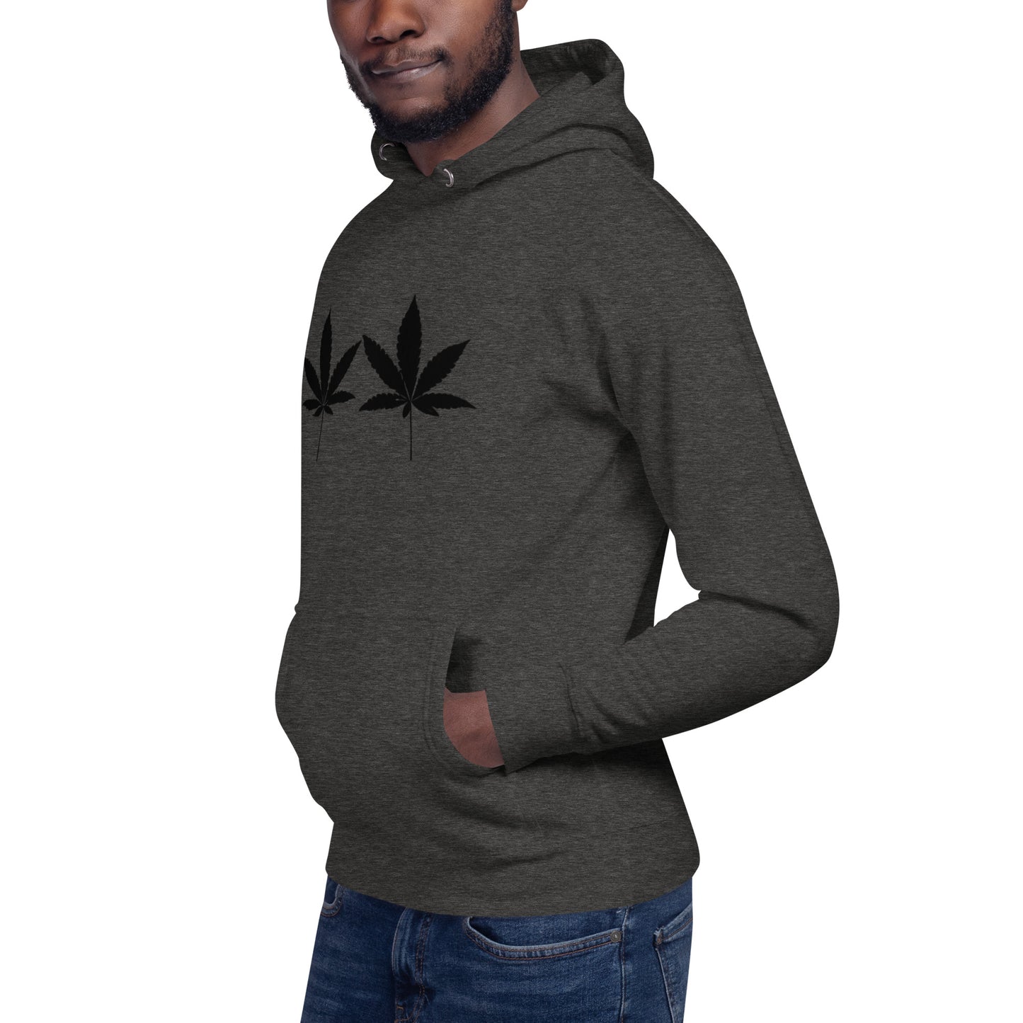 Black Cannabis Leaves Unisex Hoodie