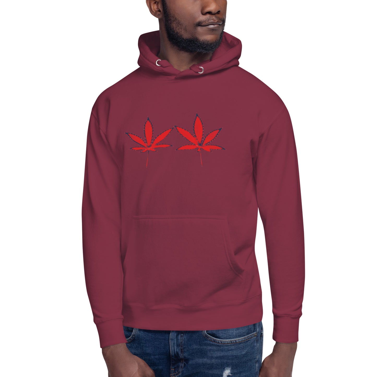 Red Cannabis Leaf Unisex Hoodie