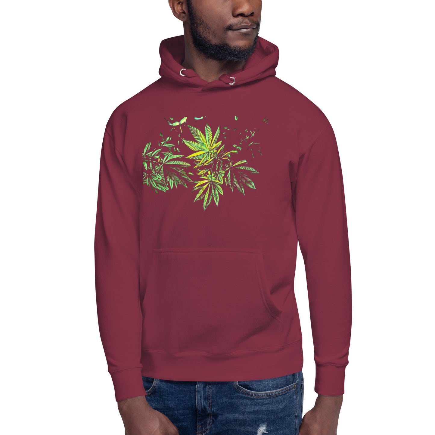 3 Big Cannabis Leaves Unisex Hoodie