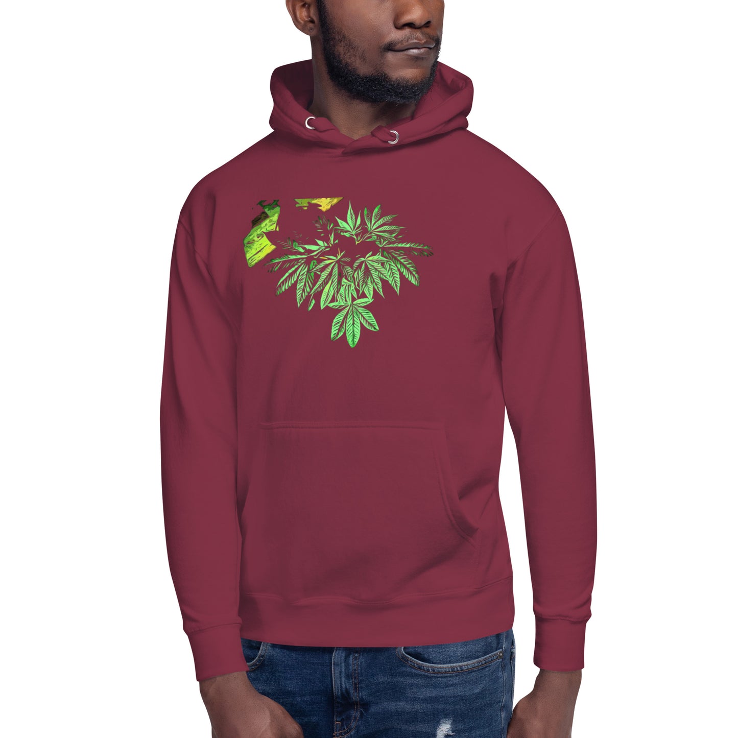 Sleeping Broad Leaf Cannabis Plant Unisex Hoodie
