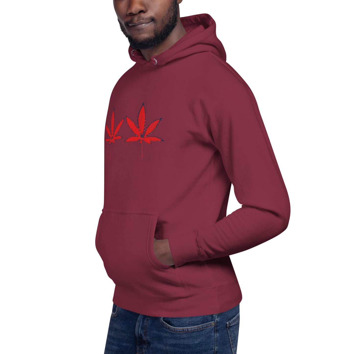 Red Cannabis Leaf Unisex Hoodie