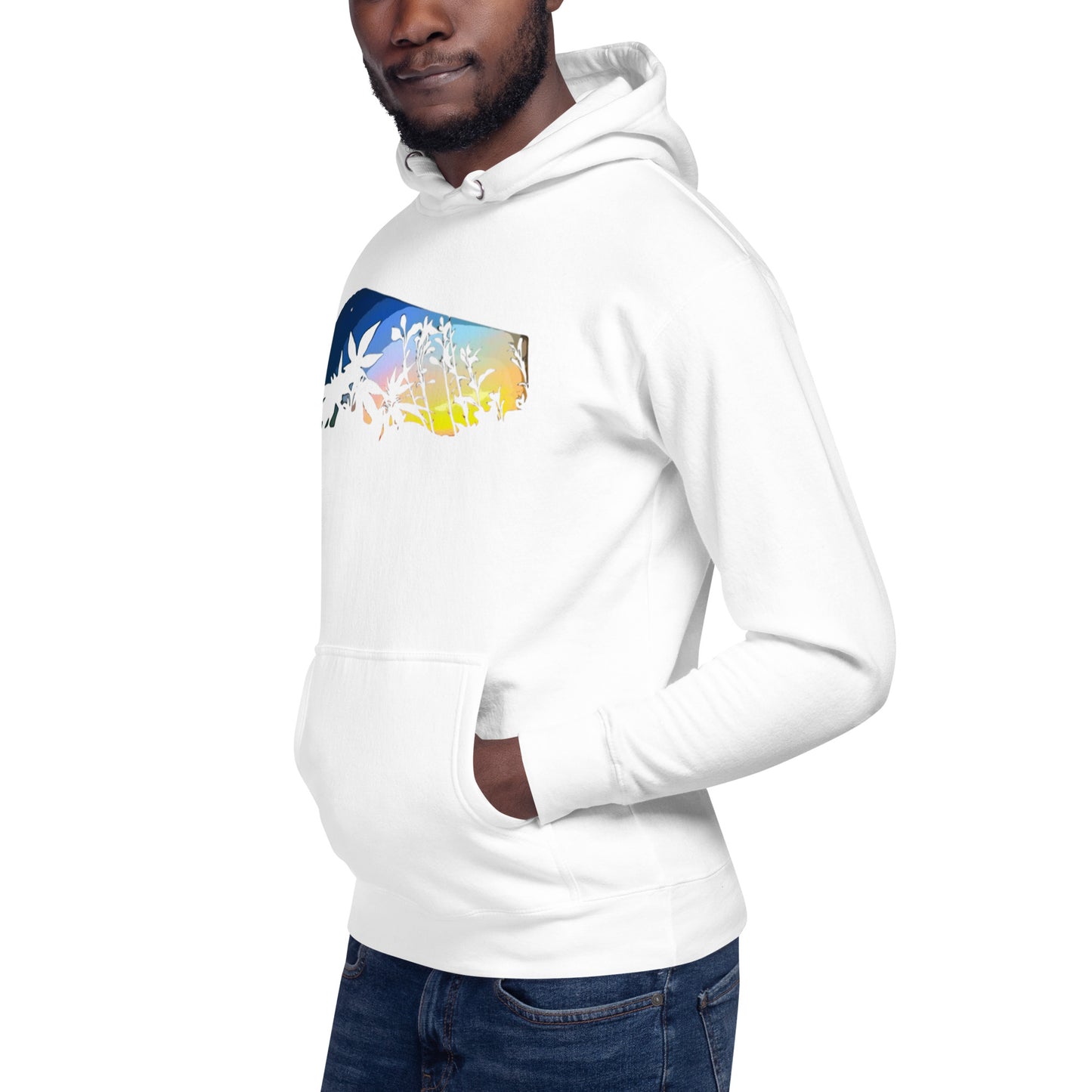 Cannabis and Starflower Moon Unisex Hoodie