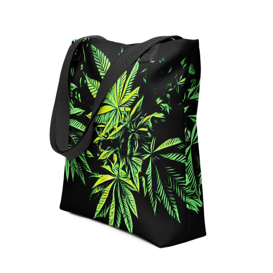 3 Big Cannabis Leaves Tote Bag