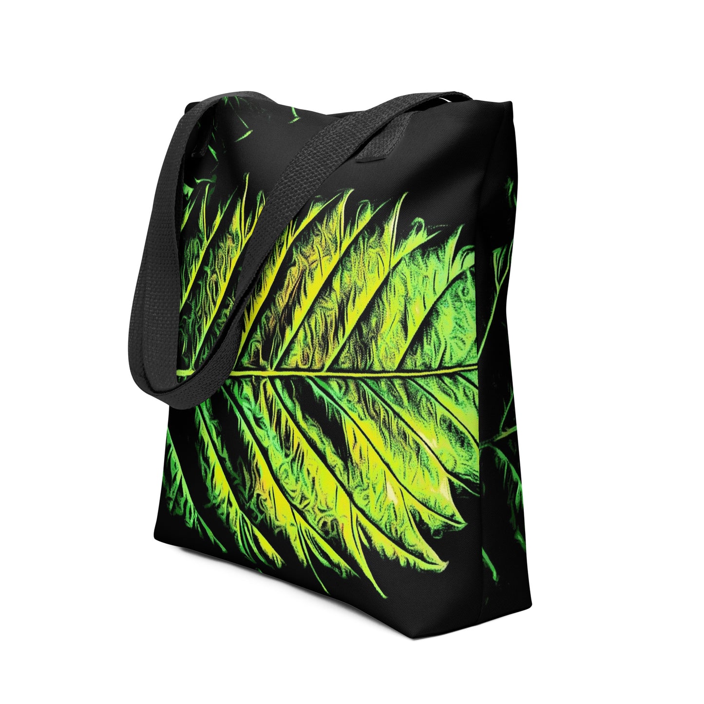 Double Serrated Cannabis Leaf Tote Bag