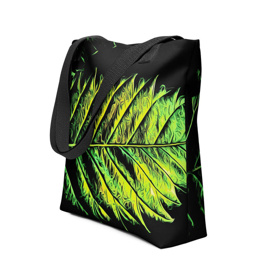 Double Serrated Cannabis Leaf Tote Bag
