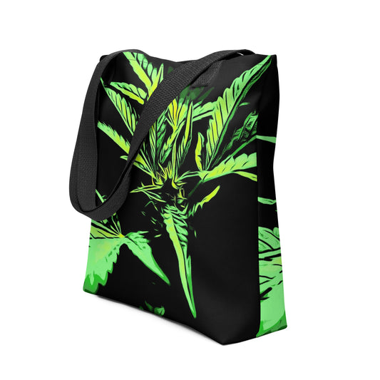 Close Up Praying Cannabis Plant Tote Bag