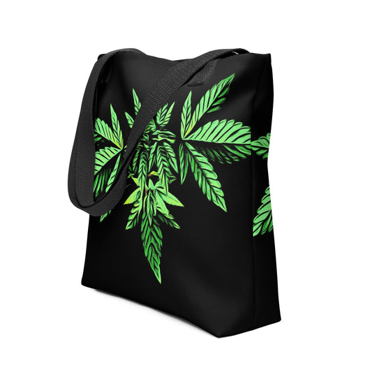 Symmetrical Leaf Cannabis Plant Tote Bag