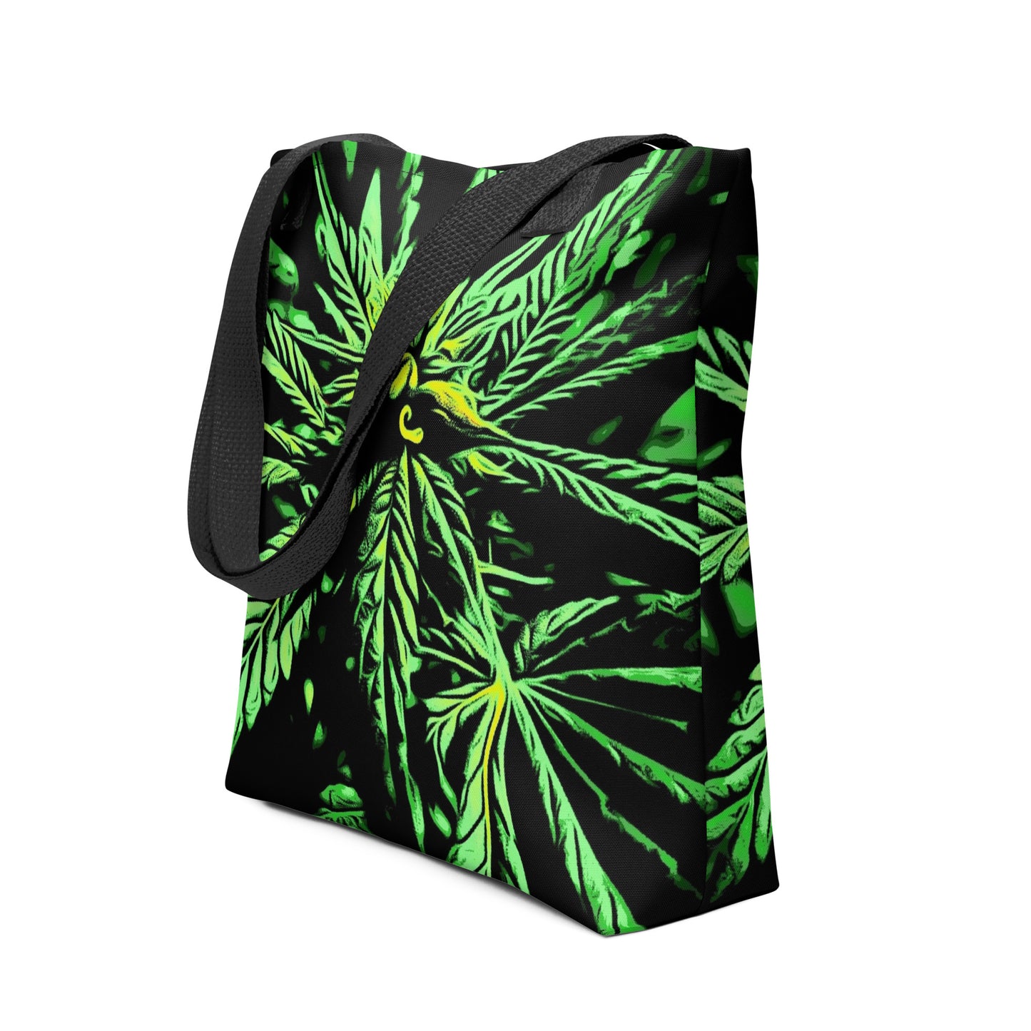 Green Seeded Flowering Cannabis Plant Tote Bag