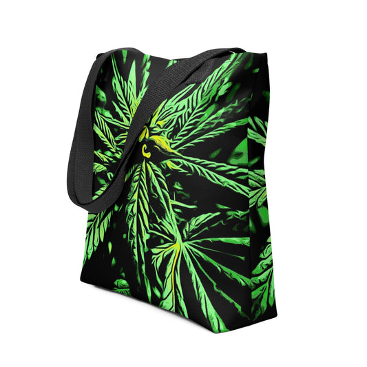 Green Seeded Flowering Cannabis Plant Tote Bag