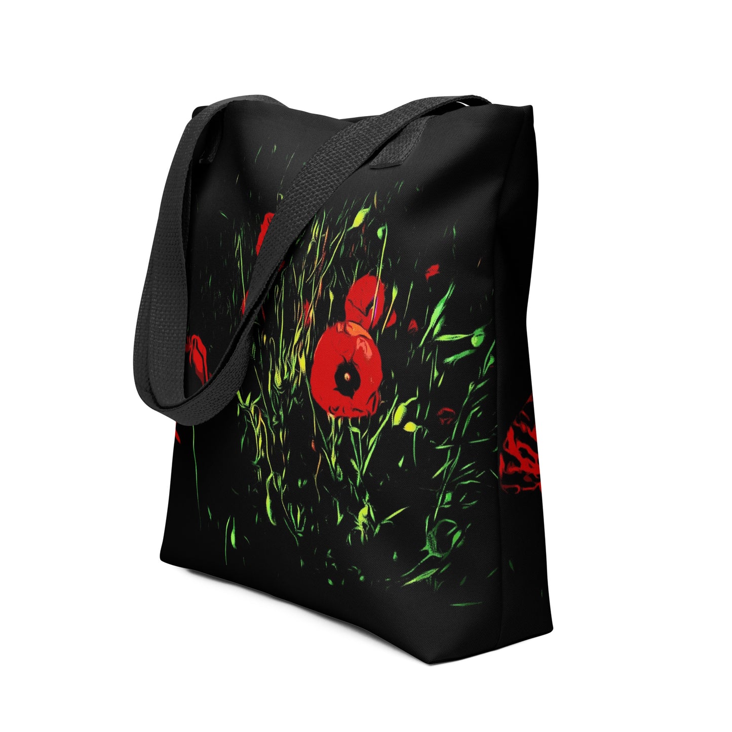 Field of Red Poppy Flowers Tote Bag