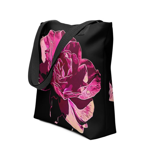 Big Pink Rose Flower Tote Bag