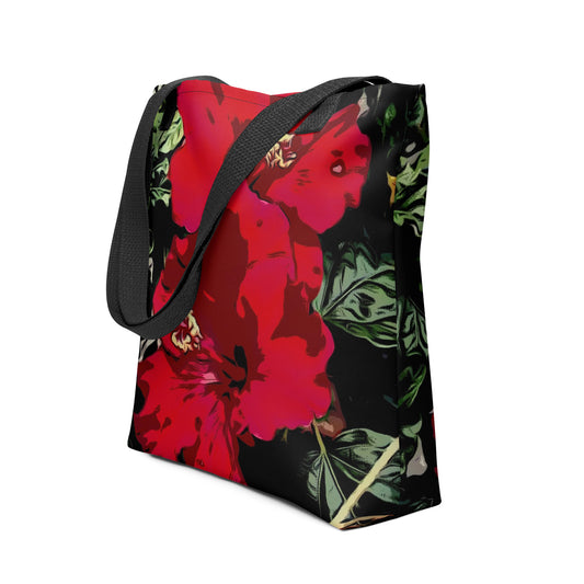 Twin Hibiscus Flowers Tote Bag