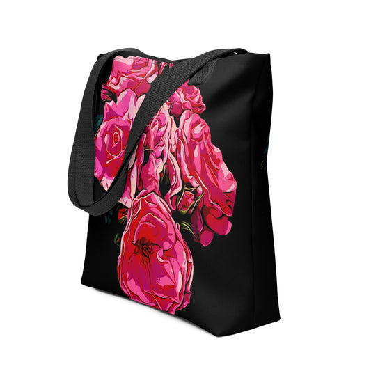 Pink Rose Flowers Tote Bag