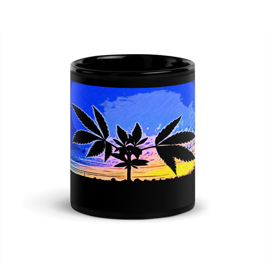 Dutch Sunset and Cannabis Plant Mug