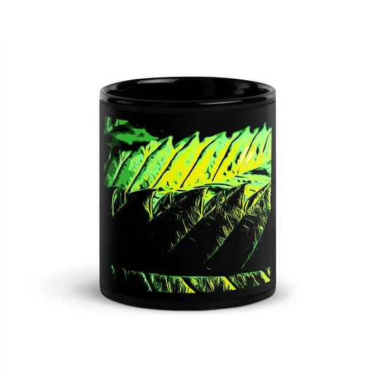 Close Up Double Serrated Cannabis Leaf Mug