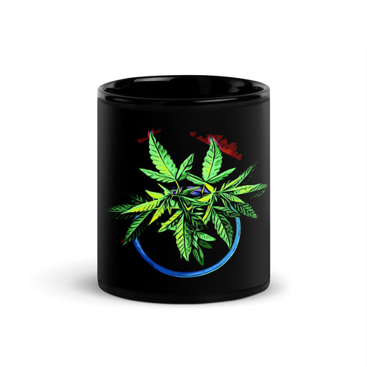 1 Blue Cannabis Pot Plant Mug
