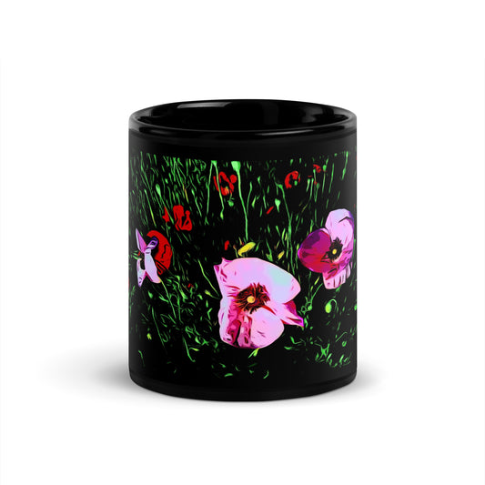 Field of Pink Poppy Flowers Mug