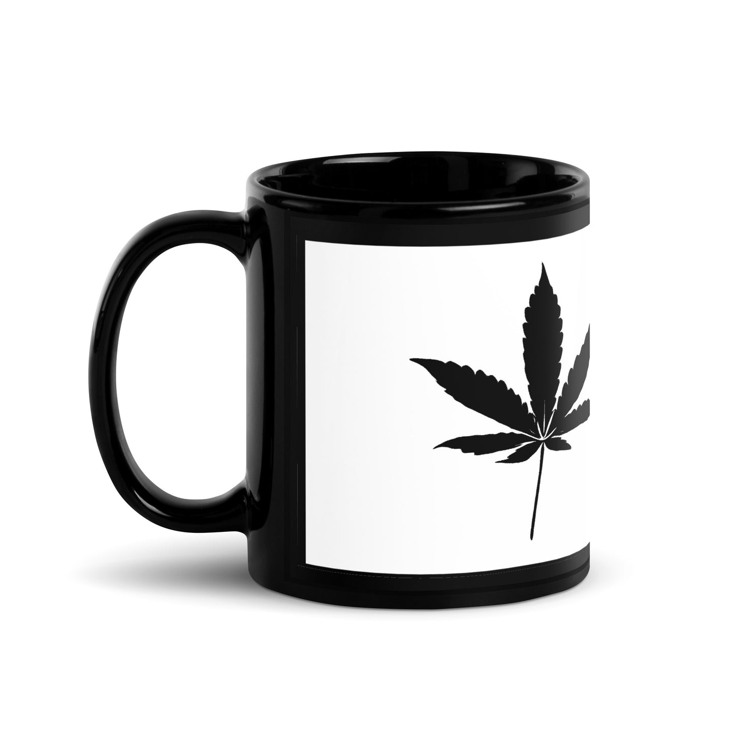 Black Cannabis Leaves Mug