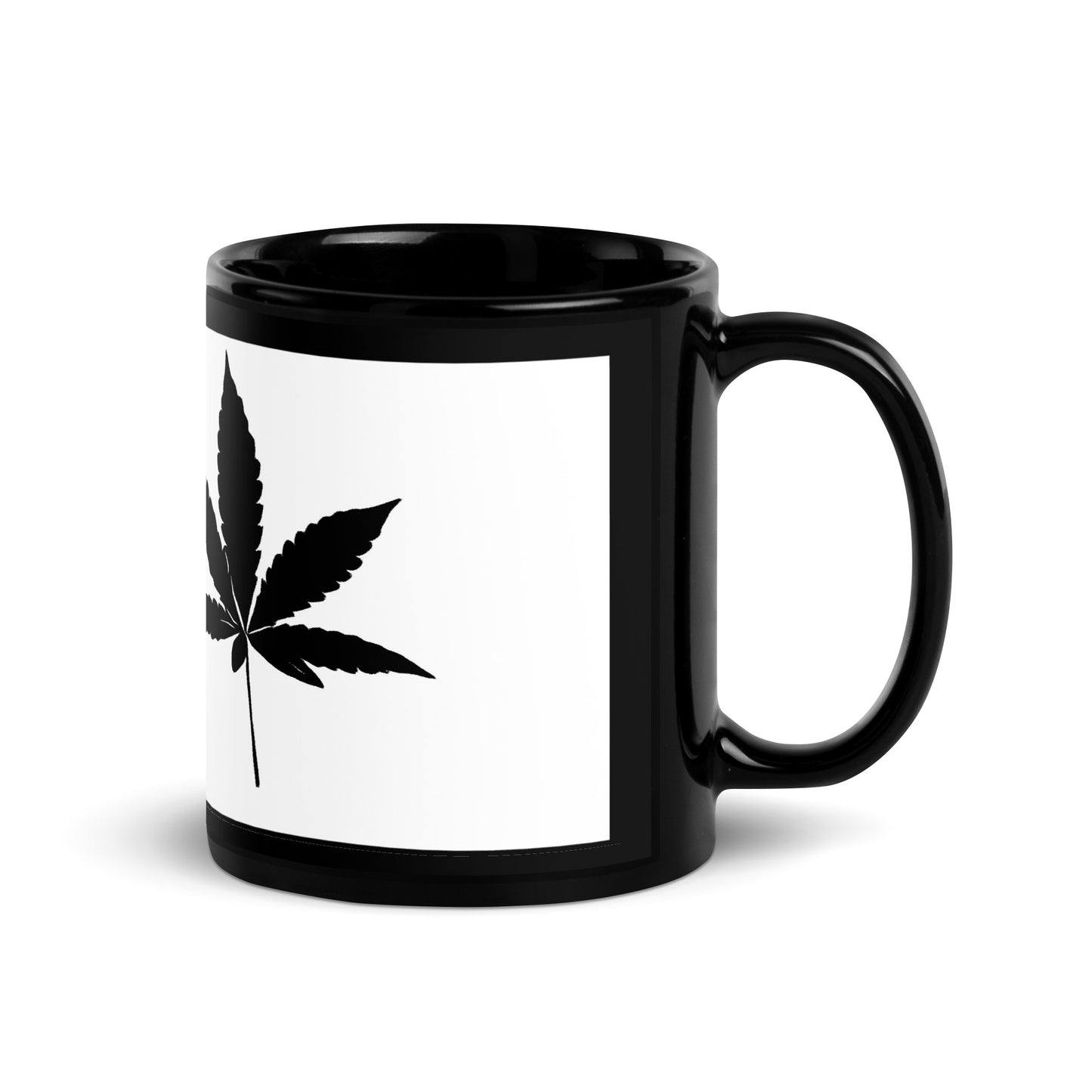 Black Cannabis Leaves Mug