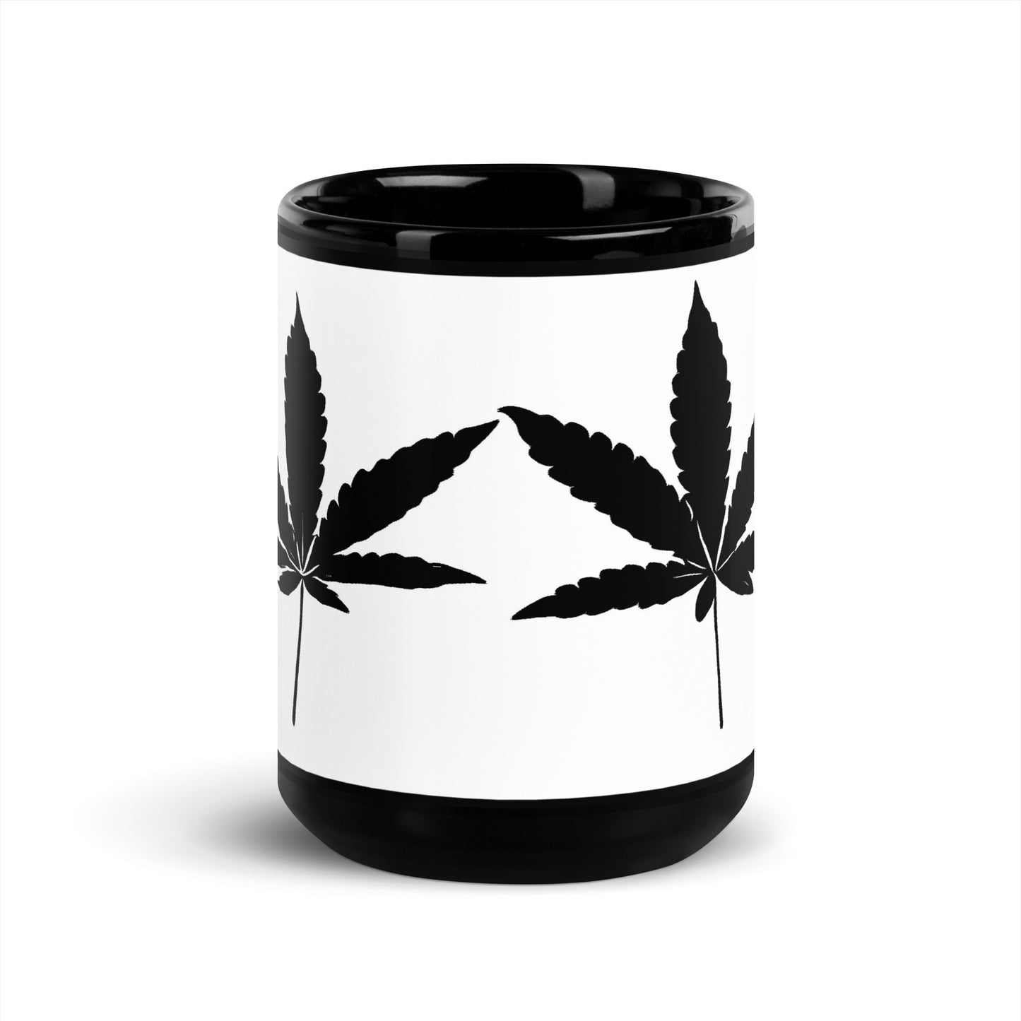 Black Cannabis Leaves Mug