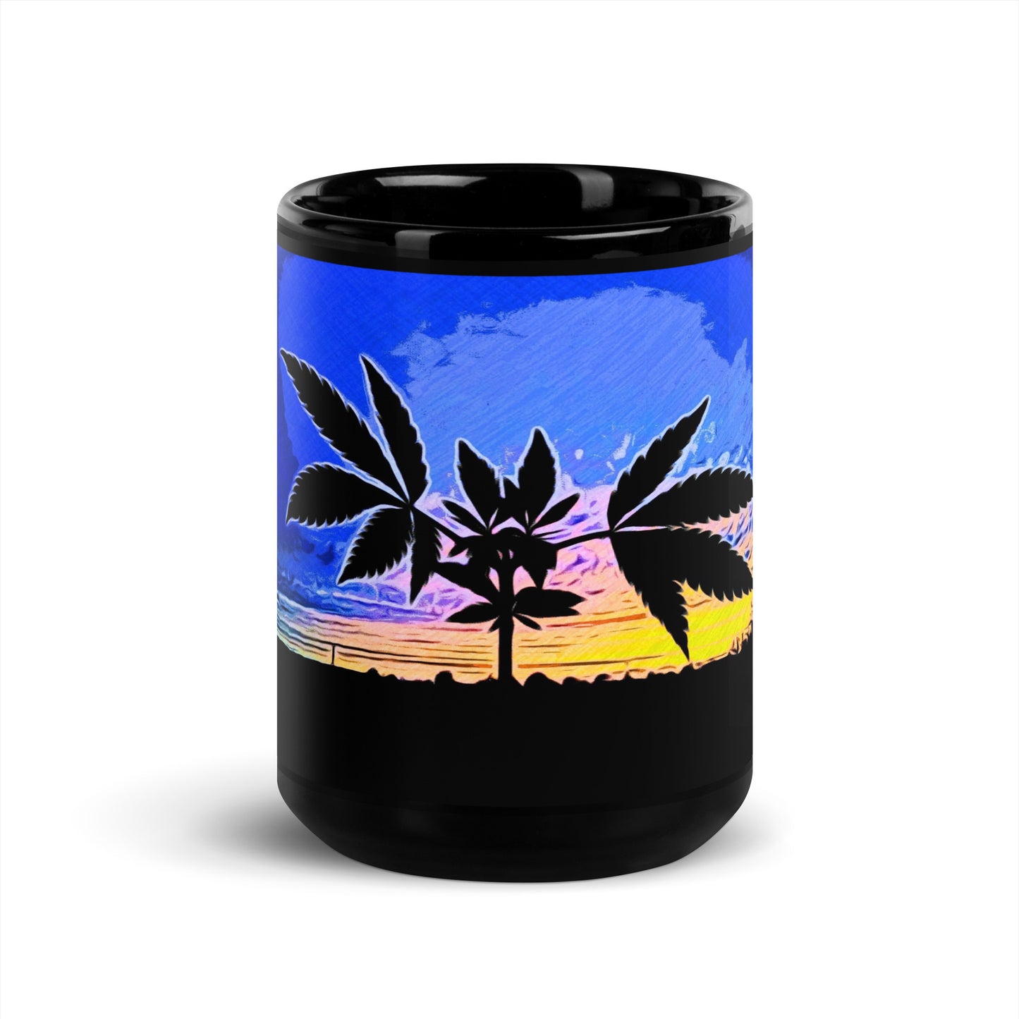 Dutch Sunset and Cannabis Plant Mug