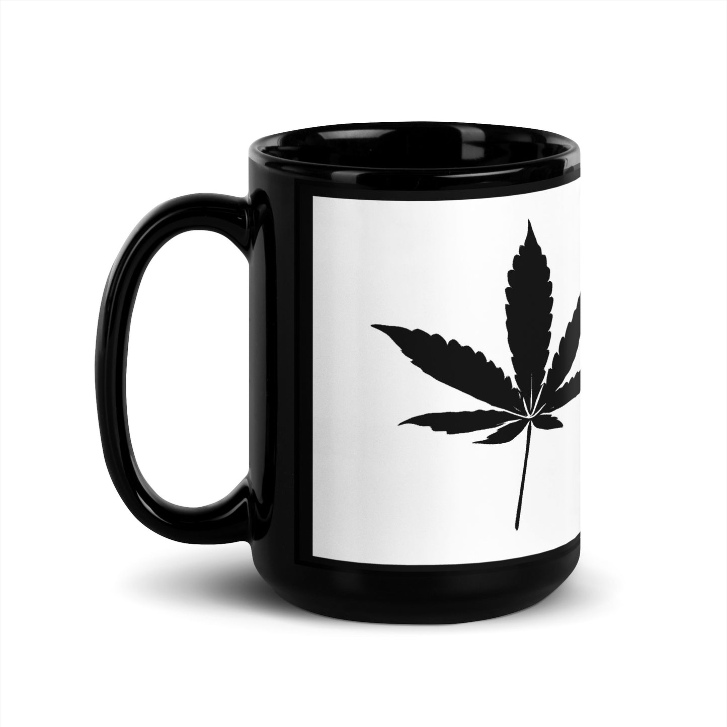 Black Cannabis Leaves Mug
