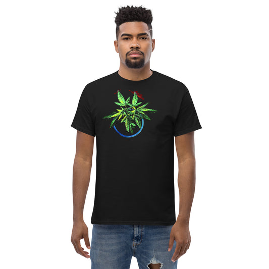 1 Blue Cannabis Pot Plant Unisex T-shirt