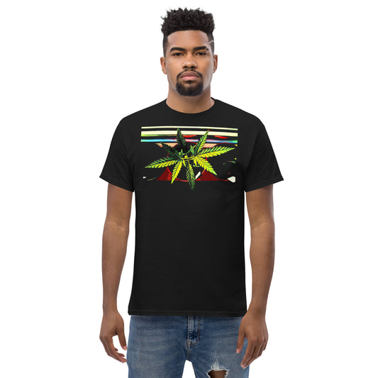 Stripey Cannabis Plant Unisex T-shirt