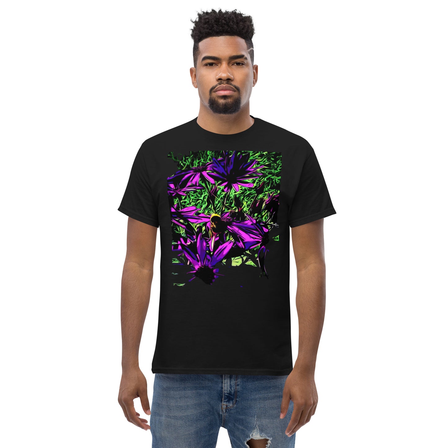 Bee on Purple Flower Unisex T-shirt