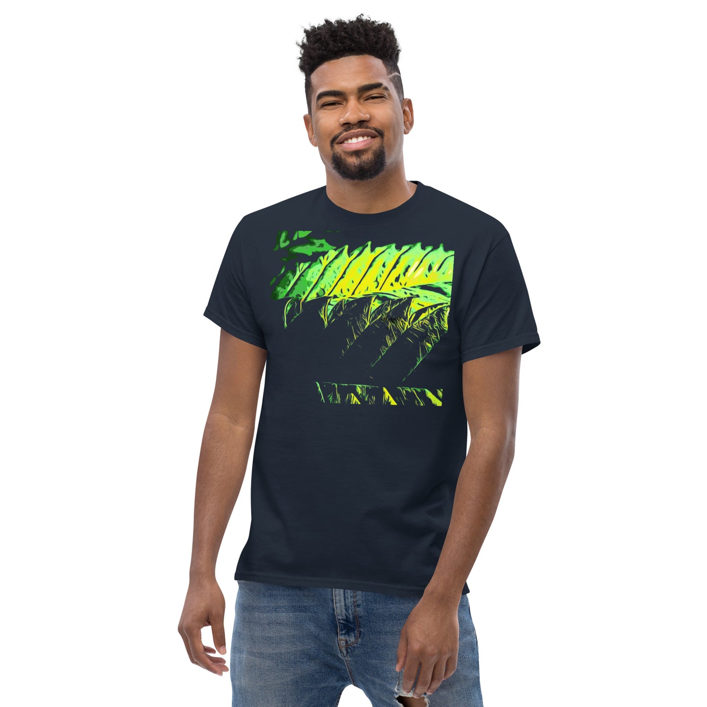 Close Up Double Serrated Cannabis Leaf Unisex T-shirt