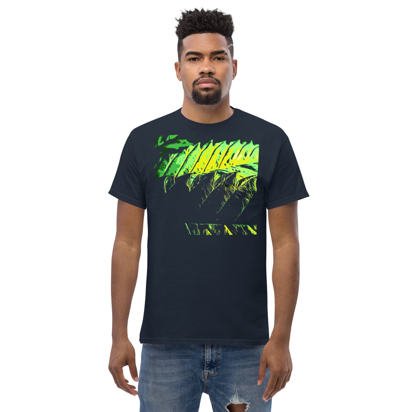 Close Up Double Serrated Cannabis Leaf Unisex T-shirt