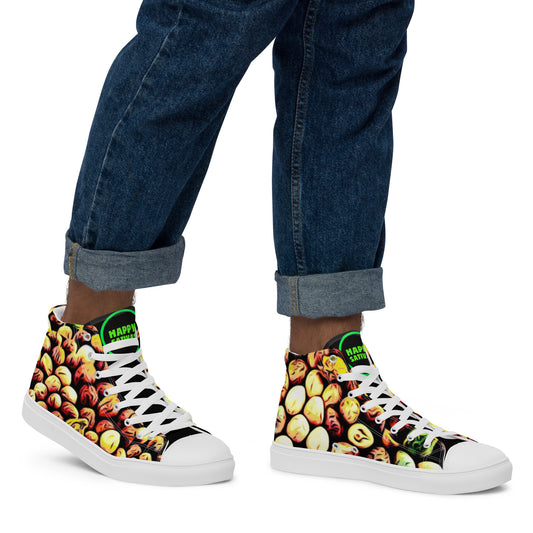 Green Beans Cannabis Seeds Men’s high top canvas shoes