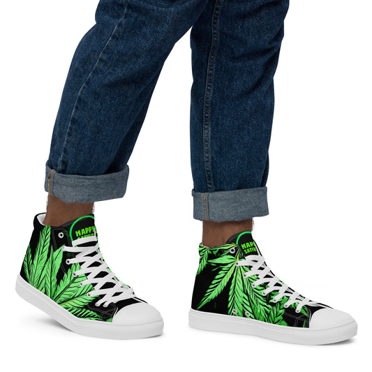 Early Flowering Cannabis Plant Men’s high top canvas shoes