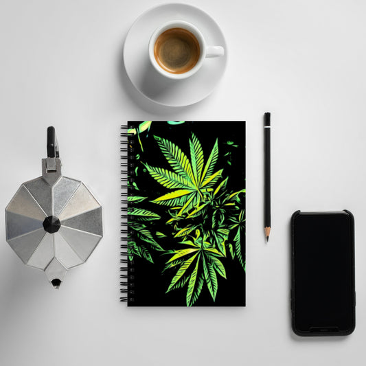 3 Big Cannabis Leaves Spiral notebook