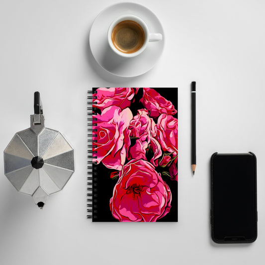 Pink Rose Flowers Spiral notebook
